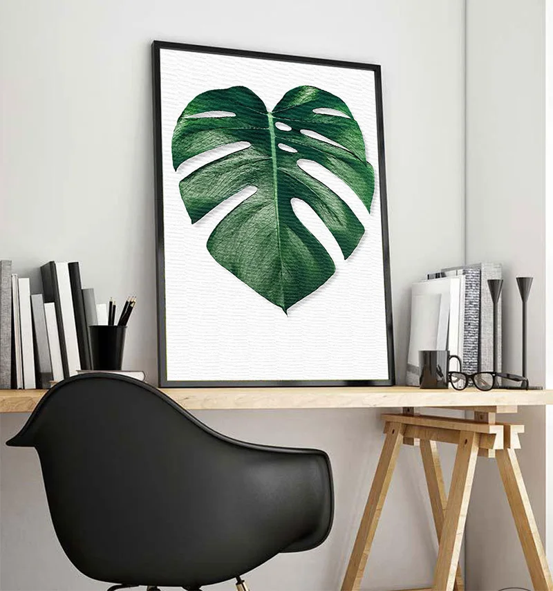 Современный Cuadro красивый домик с зелеными листьями кактус растение холст A4 принт