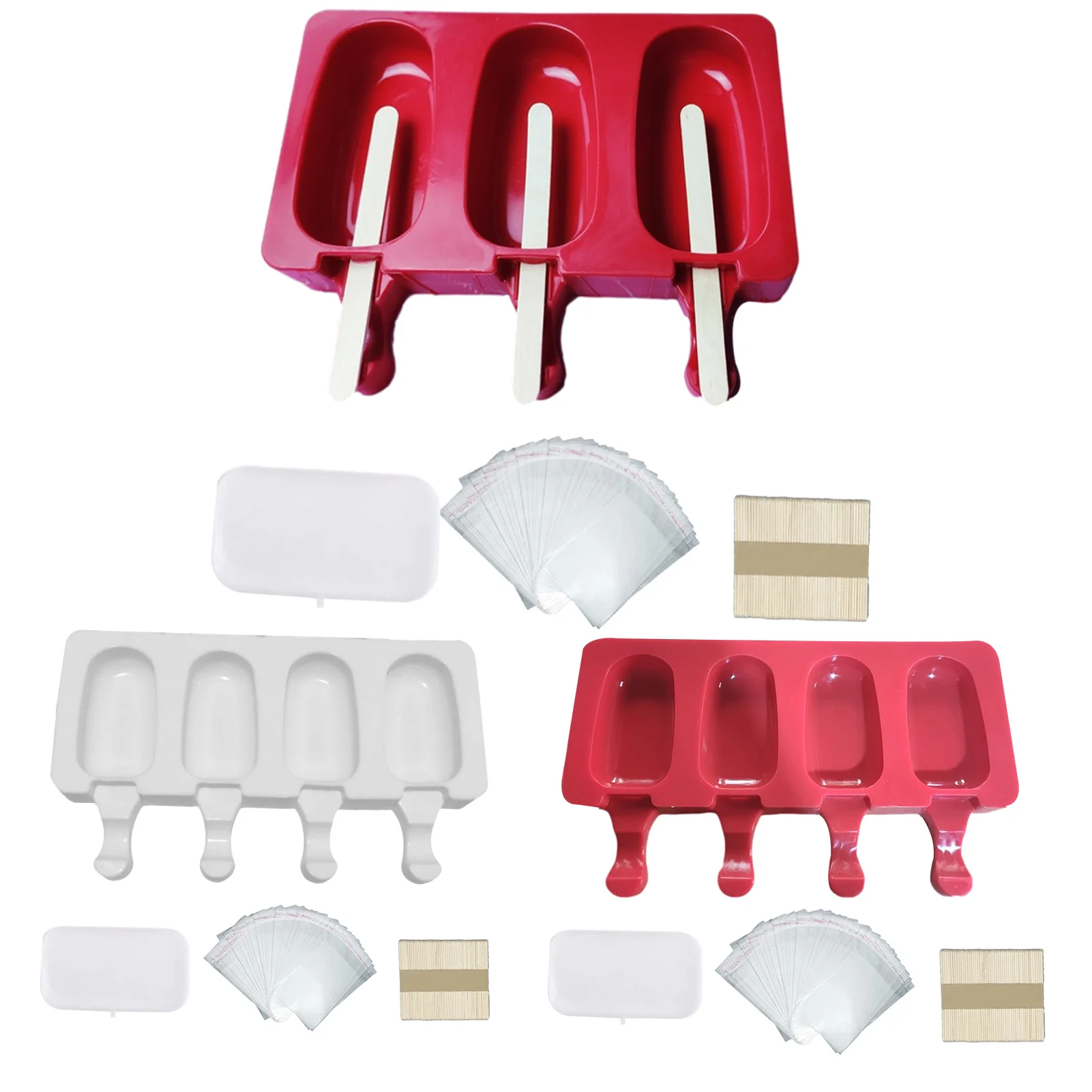 

DIY Baking Ice Cream Molds Popsicle Silicone Mold Set Popsicle Maker With Lid Homemade Freezer Ice Lolly Mould Home Kitchen