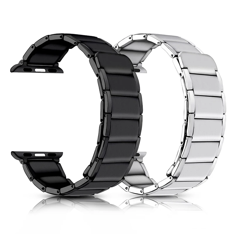 

Новый дизайн магнитный металлический браслет с пряжкой для Apple Watch SE Band Series 6 5 4 3 ремешок для iWatch 40 мм 44 мм 38 мм 42 мм ремень