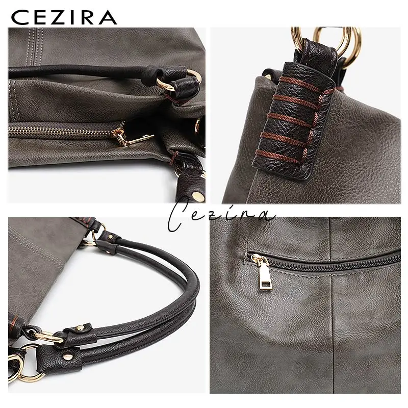 CEZIRA повседневные Большие женские сумки на плечо из искусственной кожи