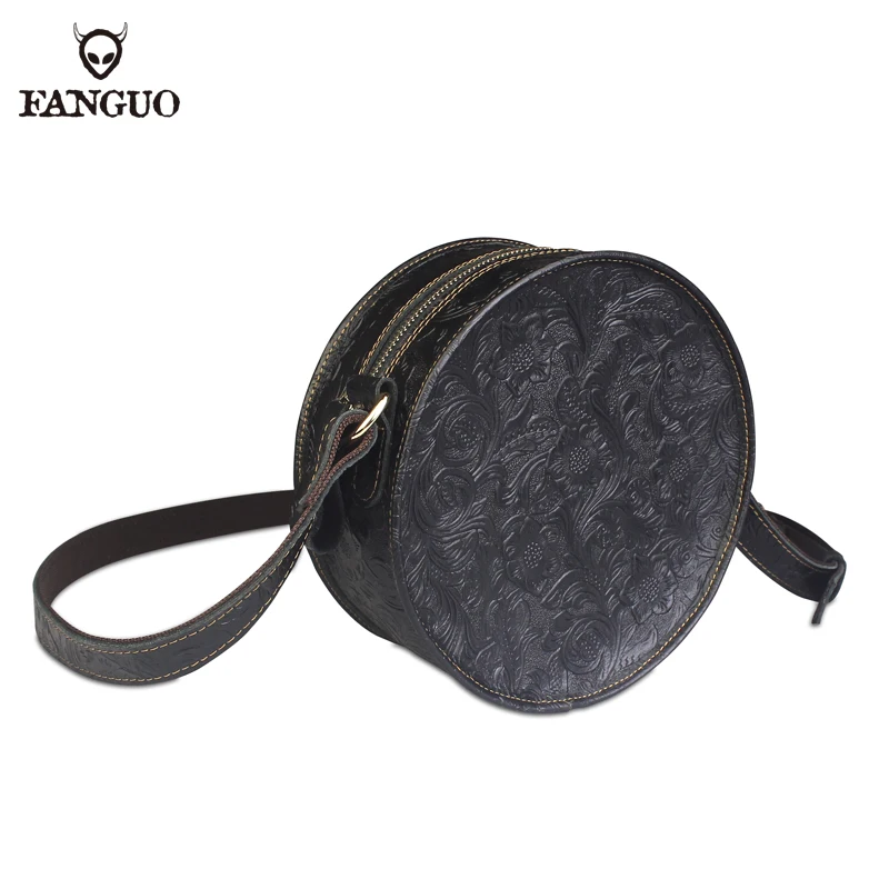 Ladies Shoulder Bag Genuine Leather Luxury Circular Design Women Crossbody Messenger Bags For Female Handbags Hand Bag