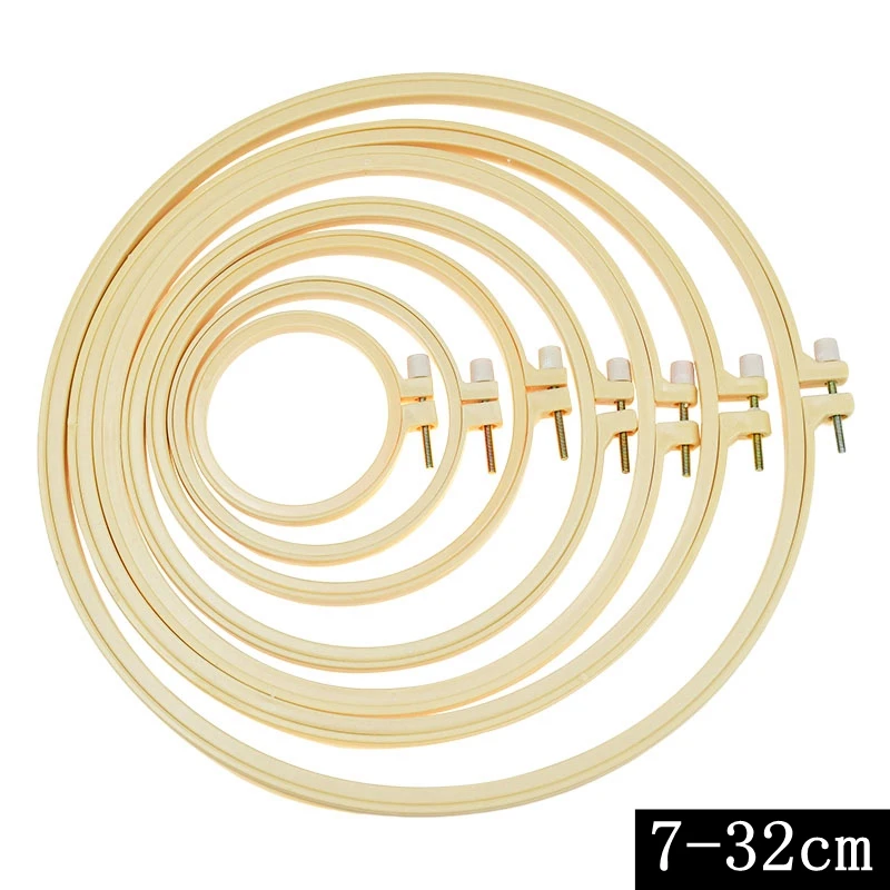 

8 Size 7-32CM Plastic Frame Round Embroidery Hoop Ring DIY Cross Needlecraft Handmade Household Sewing Tool Accessories Kid Gift