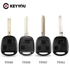 KEYYOU TOY41TOY43TOY47TOY48 пульт дистанционного управления 2 кнопки Брелок чехол для Toyota Camry Rav4 Corolla Prado Yaris Tarago без логотипа