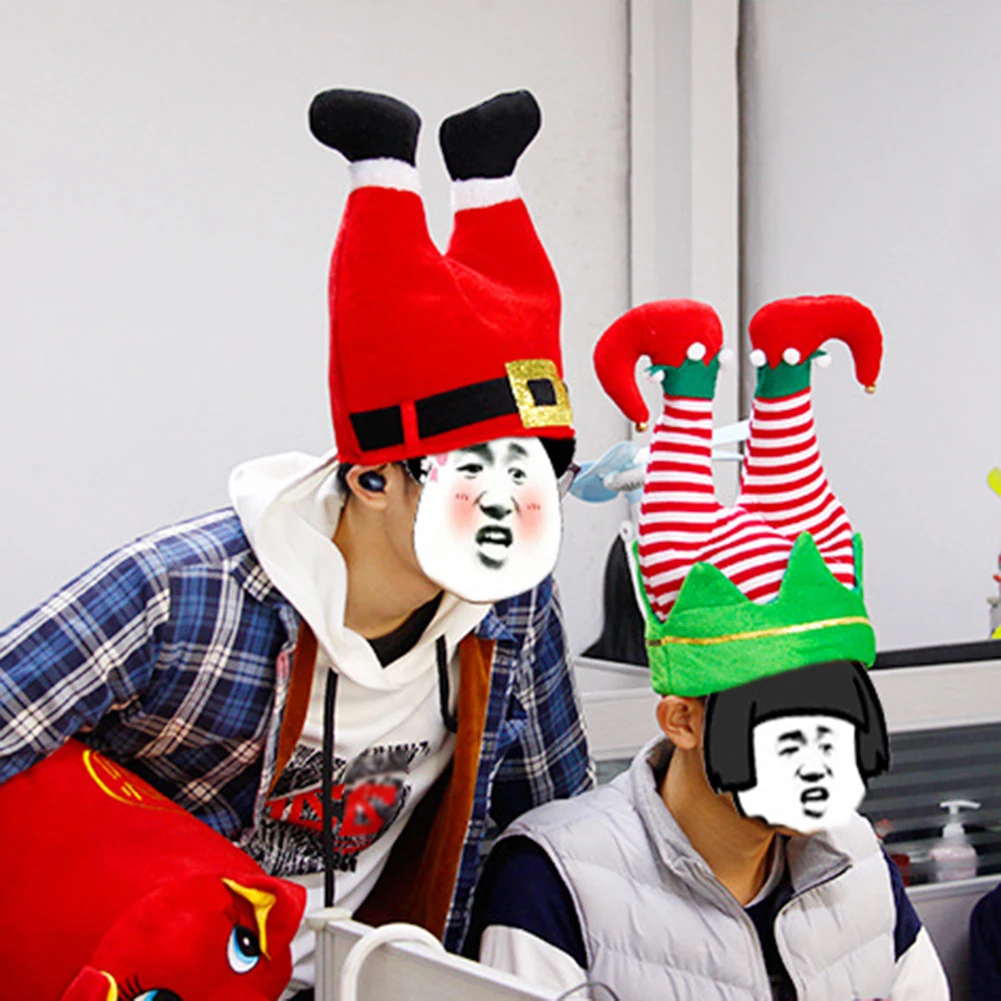 

Portable Christmas Leg Cap Santa Claus Clown Leg Hat Kids Toy for Christmas Present New Year Holiday Props Decoration