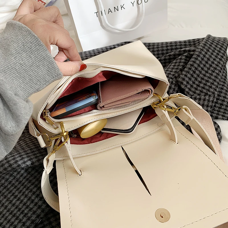 

Black Handbag For Women 2021 New PU Leather Simple Designer Brand Lady Shoulder Bag Retro Casual Solid Color Girl Crossbody Bag