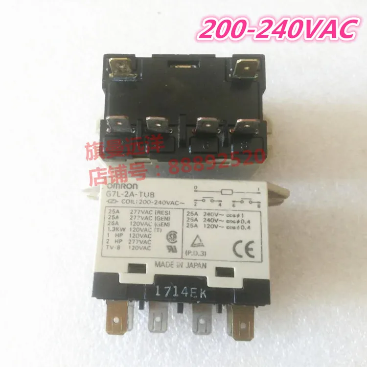 

G7L-2A-TUB-CB 200-240VAC 25A G7L-2A-TUB-80-CB