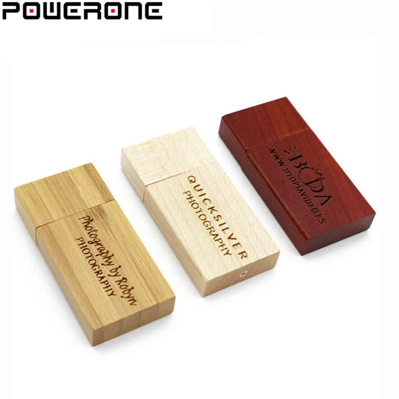USB флеш накопитель POWERONE в деревянном корпусе 4/8/16/32/64 ГБ|pen drive memory stick|pendrive 4gbwood pendrive