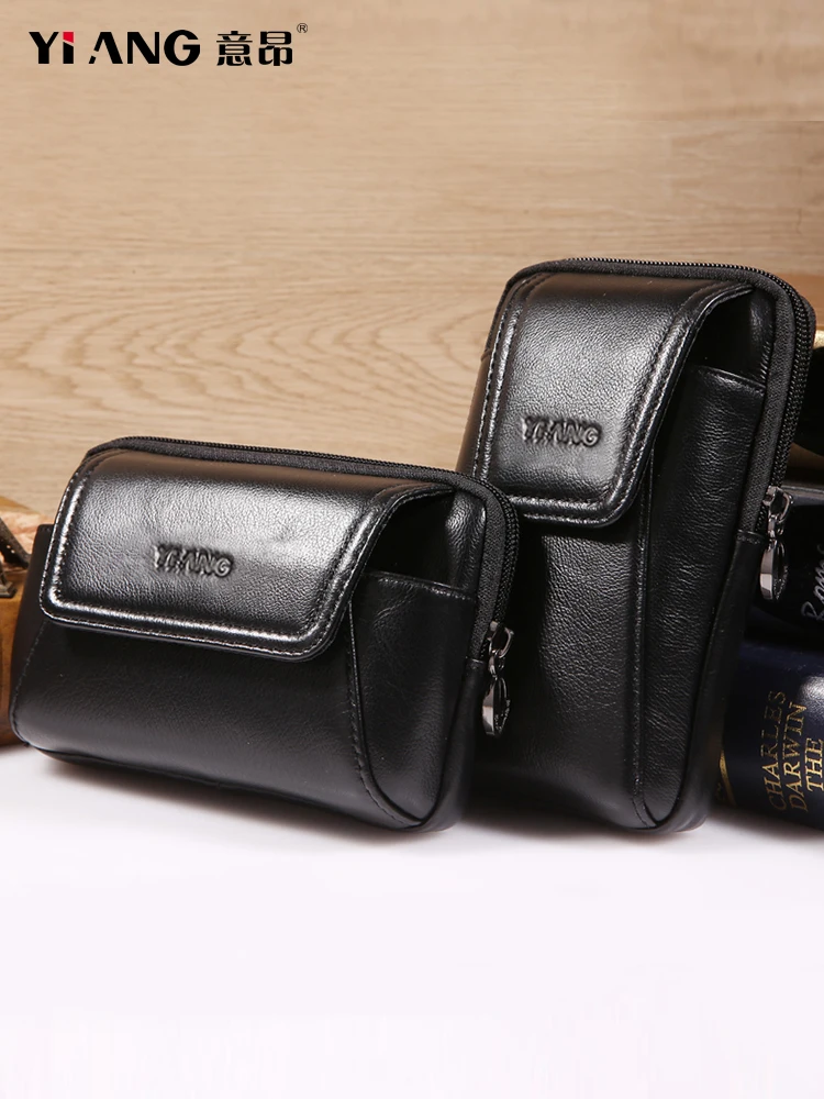 YIANG брендовая мужская сумка из яловой кожи маленький ремень/кожух чехол для