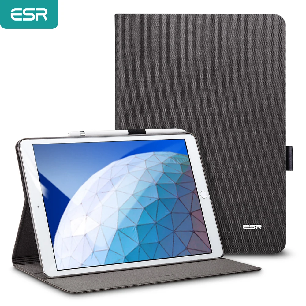 

Чехол ESR для iPad Air 3, 2019 дюйма, из простой ткани Оксфорд, умный чехол-книжка из искусственной кожи с держателем для карандашей для iPad Air 3, 2019, 10,5 ...