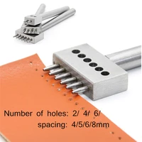 diy stitching craft leather punching tool 246 prong 4568mm spacing sewing stitching 1mm round hole hollow punch cutter