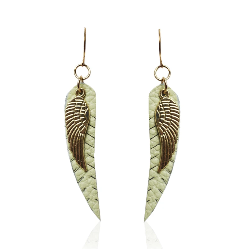 M & G модные серьги из натуральной кожи с крыльями ангела для женщин Эффектные