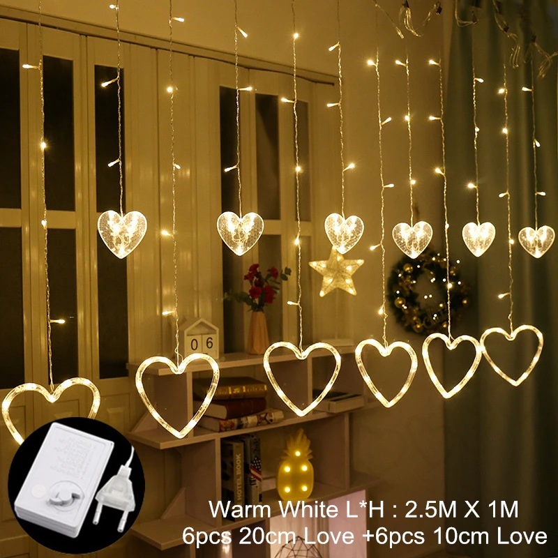 005-Warm Navidad орнамент, рождественские украшения для дома, занавеска, Сказочная гирлянда, светодиодный светильник, гирлянда, Рождественский светильник, декор для рождественской елки, Q - Цвет: 005-Warm