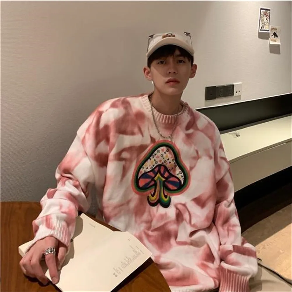 

Крутой вязаный пуловер, джемпер, свитера, уличная одежда, повседневный мультяшный трикотажный свитер в стиле хип-хоп с длинным рукавом, мужс...