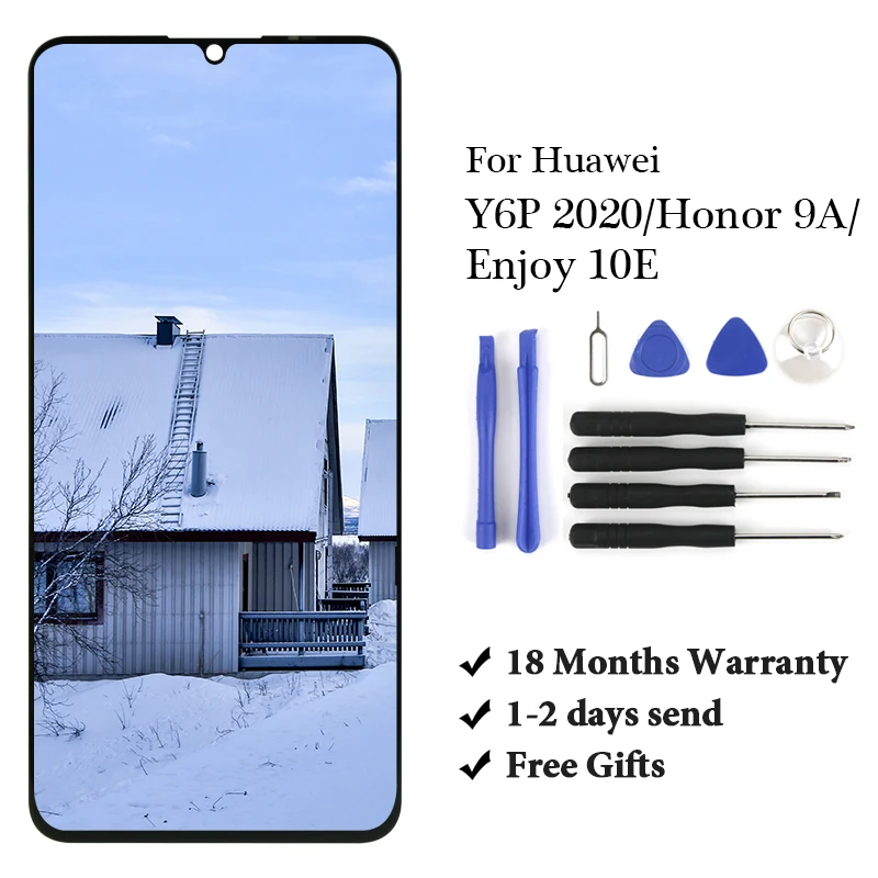 

Для Huawei Y6P 2020 ЖК-экран без битых пикселей в сборе Pantalla для Huawei Honor 9A / Enjoy 10E ЖК-сенсорный экран