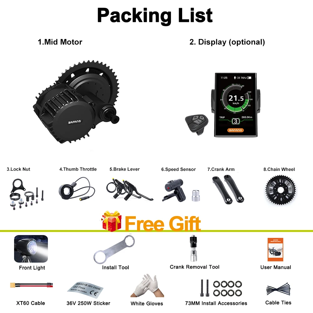 Bafang BBSHD BBS03 48V 52V1000W E-Bike Mid Drive Motor 68MM 100MM 120MM Electric Bike Conversion Kits Bicycle Engine | Спорт и
