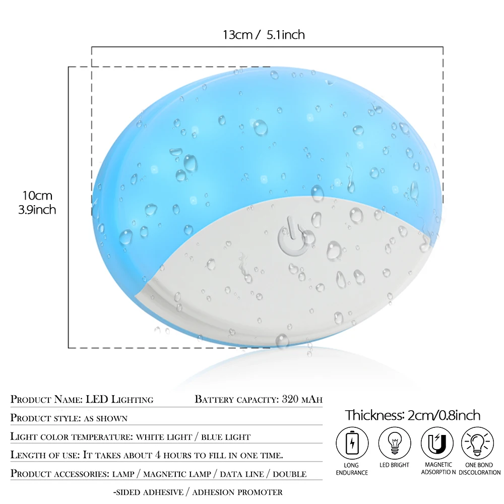 Светодиодный светильник для чтения интерьера автомобиля USB зарядка магнит на