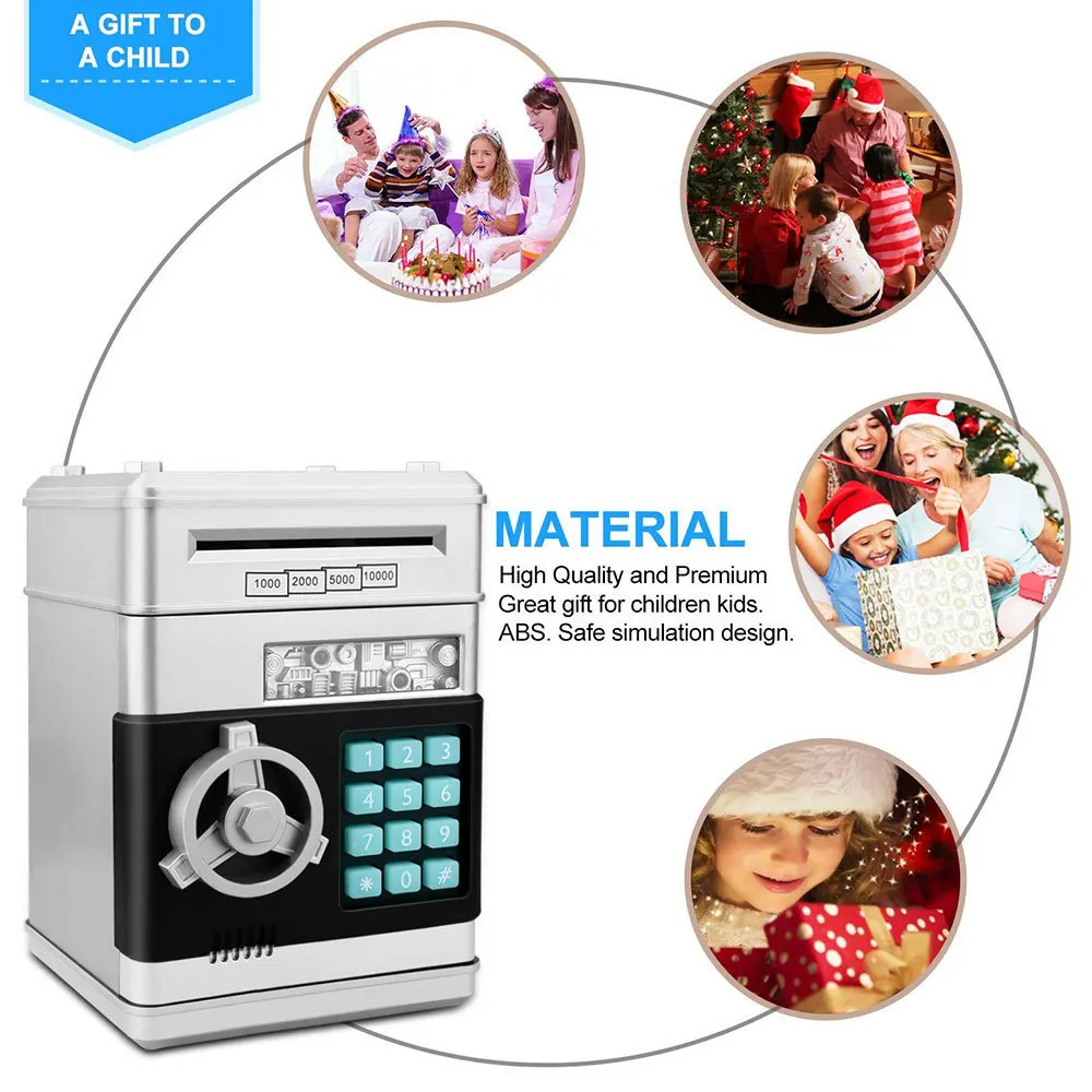 

Atm password money box electronic piggy bank cash coin savings box Atm bank safe automatic scrolling banknotes to children gift