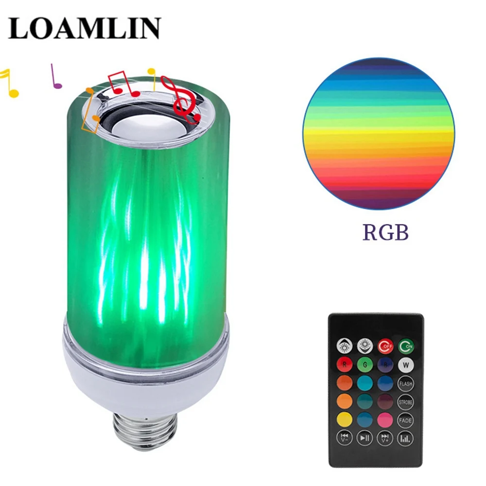 Умная Светодиодная лампа E27 RGB с Bluetooth динамиком 9 Вт беспроводная для