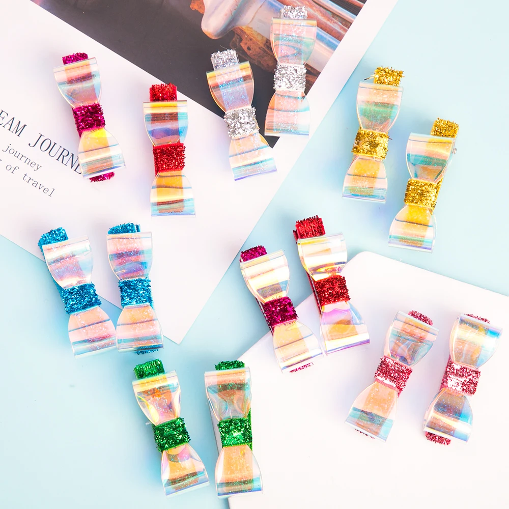 2 шт./компл. разноцветный Цвет бант Заколки для волос Для женщин девочек детская