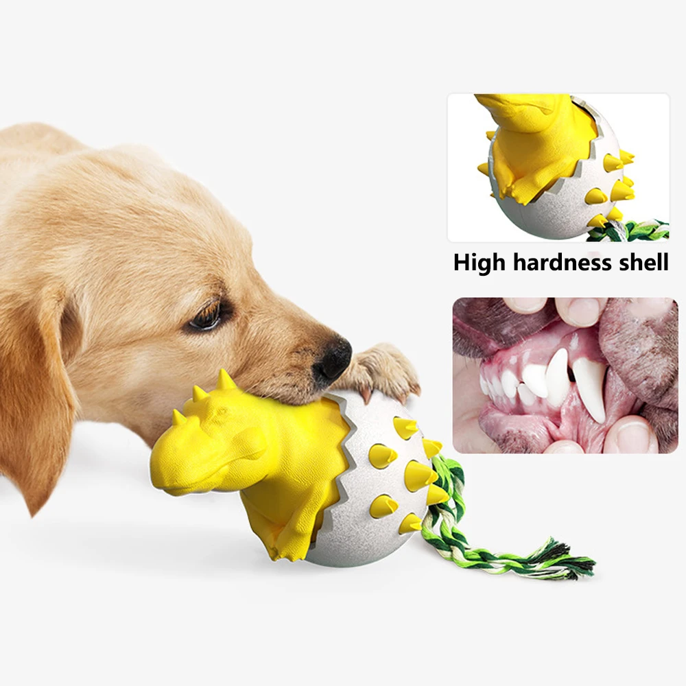 

Funny Dinosaur Egg Dog Toys Large Dogs Molar Toy ToothBrush Durable Chewing Teeth Cleaning Interactive Dog Toys for Medium Dogs