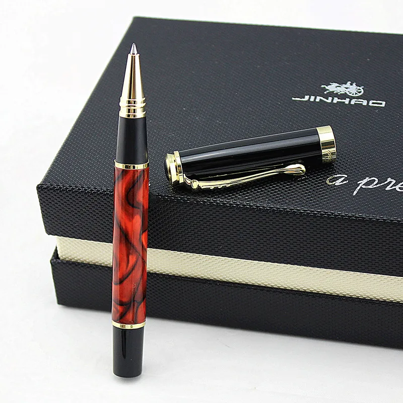 JINHAO 500 черная лакированная гелевая ручка, цвета 0,7 мм, перо, шариковая ручка, заправка, высокое качество,, роскошная ручка для письма, подарок
