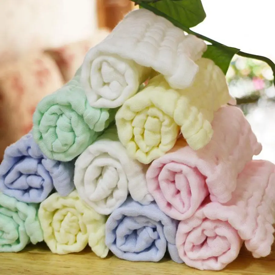 6 слоев чистого хлопка марля квадратное полотенце 30*30 см мочалка Слюна для