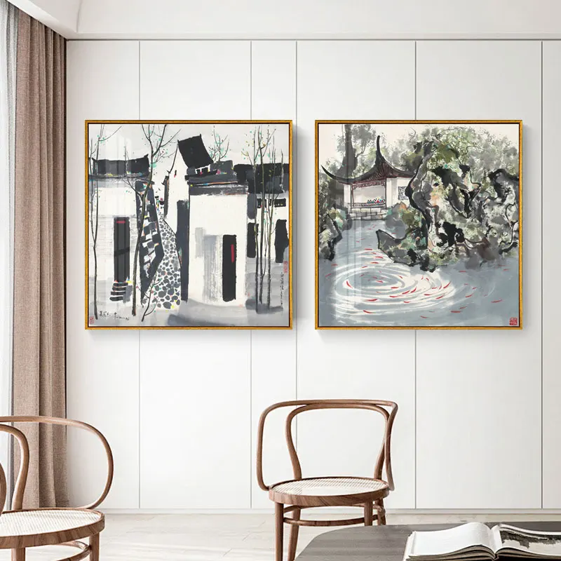 Wu Guanzhong Landscape Painting Chinese Style Canvas Printings HD Print Home Decor Living Room Wall Art Paintings Unframed