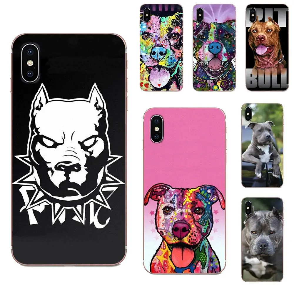 Мягкий Художественный Онлайн чехол Pitbull Bulldog Dog для Sony Xperia Z Z1 Z2 Z3 Z4 Z5 compact Mini M2 M4 M5 T3 E3