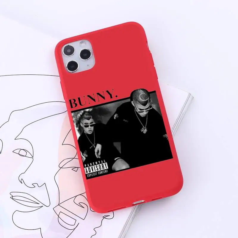 

Yo Perreo Sola Bad Bunny Maluma Phone Case Red Candy Color for iPhone 6 7 8 11 12 s mini pro X XS XR MAX Plus