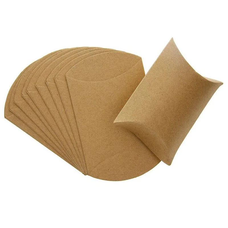 50 шт./лот цветная крафт подушка упаковка для крещения конфетные коробки