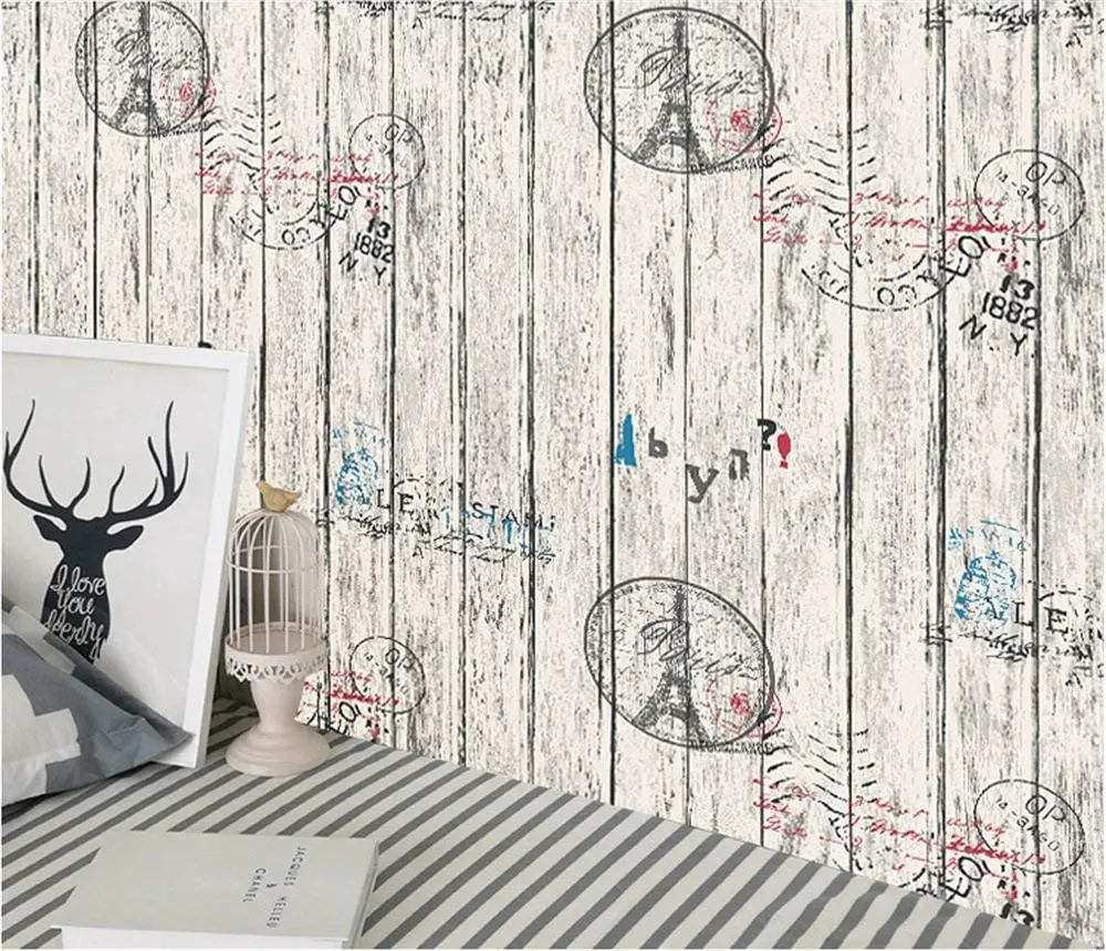 

HaoHome Tower Wood Grain Vintage Peel and Stick Wallpaper Wall Paper Decorative Wood Self Adhesive WalCoverings Shelf Liner Roll