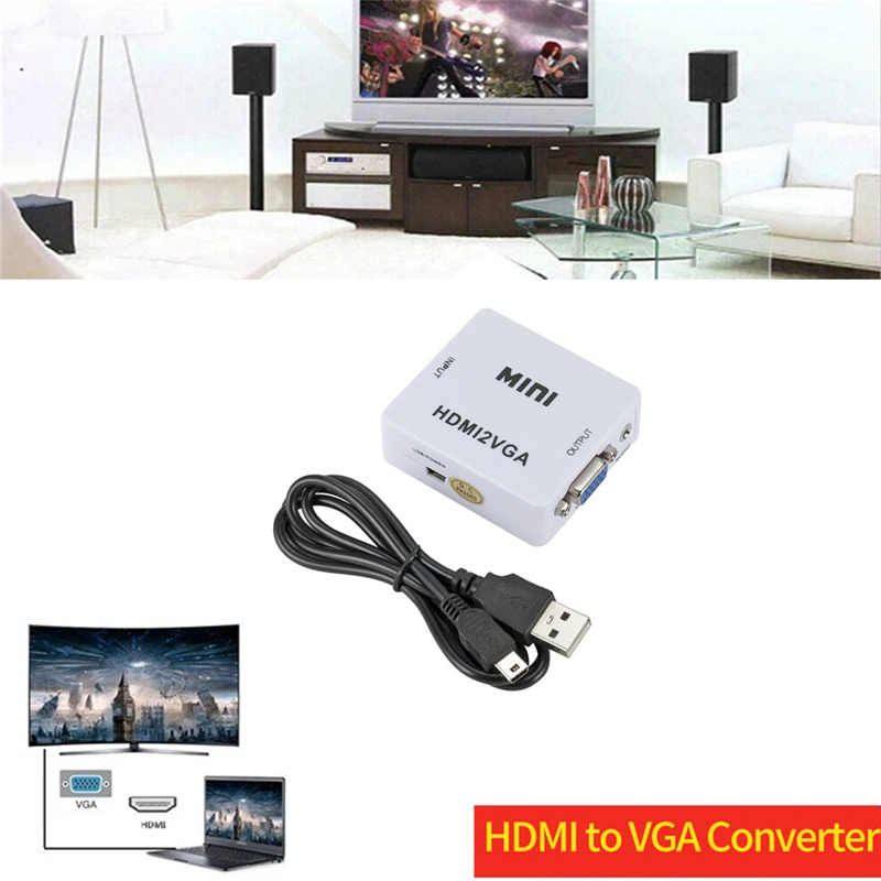 Преобразователь Grwibeou HD 1080P MINI HDMI в VGA с аудио видео бокс адаптер для Xbox360 DVD ПК