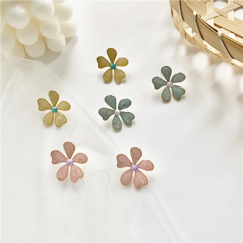 Модные цветочные лепестки серьги гвоздики Сюань атмосфера элегантности