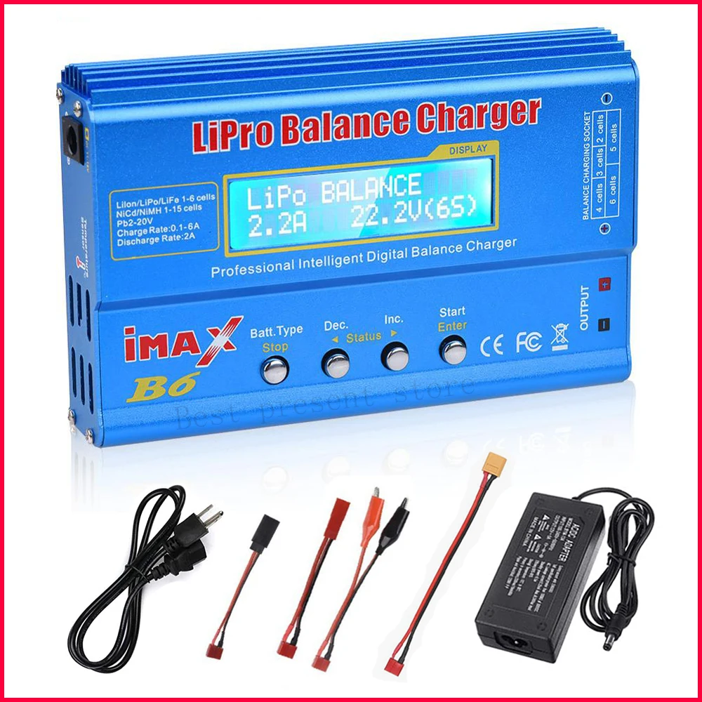 IMAX B6 80W зарядное устройство Lipo NiMh Li-Ion Ni-Cd цифровое RC lipo Lipro Dis + адаптер 15V 6A |