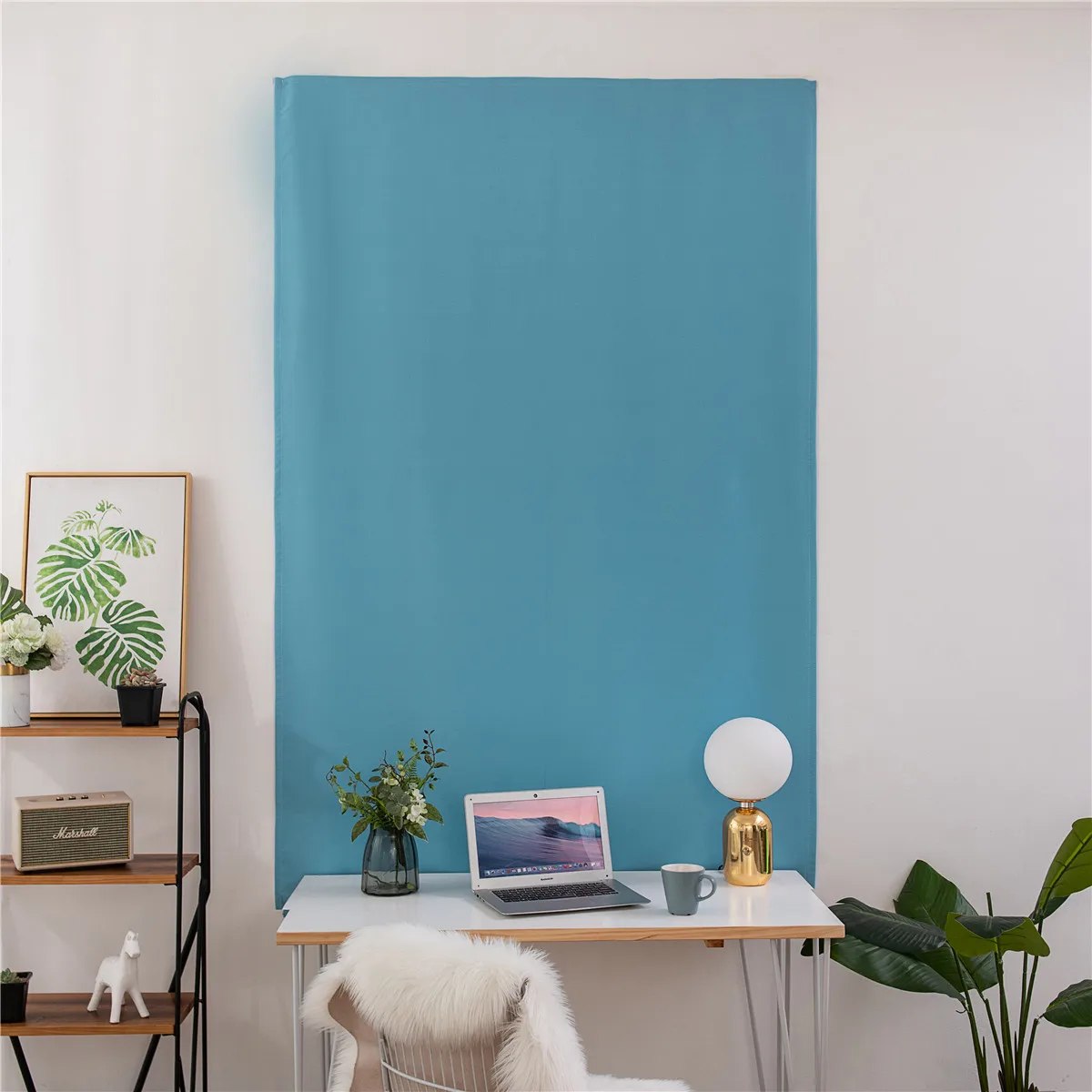 Kitchen Velcro Short Curtains Blackout Solid Curtain for Bathroom Living Room Bedroom Magic Sticks Drape Panel | Дом и сад