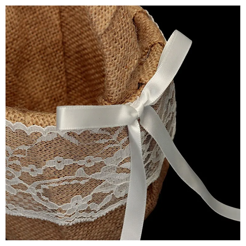 Горячая продажа винтажная деревенская Свадебная церемония Hessian мешковина и