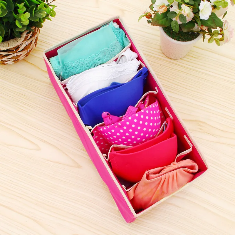 

4 PCS/Set Portable Non-woven Fabric Foldable Underwear Socks Storage Box Organizer Closet Drawer Organizer Container Box