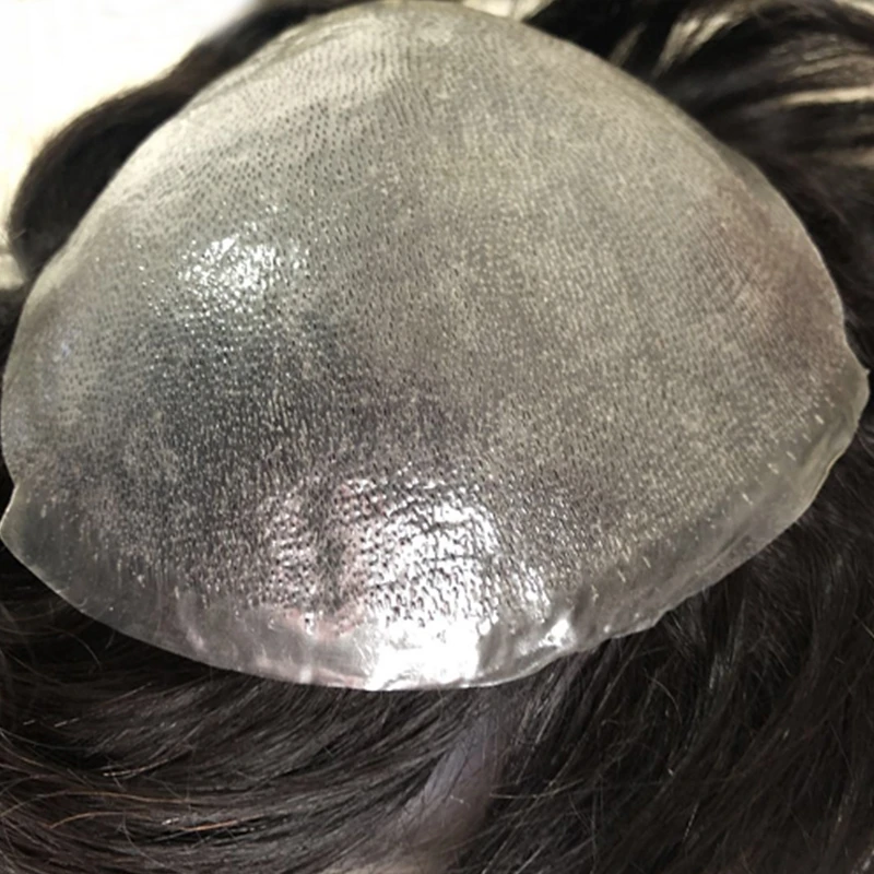 Мужской парик QHP из тонкой кожи 0 04-0 06 мм s-toupee 8x0 дюймов стандартная Мужская