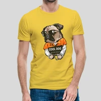 summer new mens t shirts oversized loose clothes vintage short sleeve fashion cartoon prisoner pug printed o collared tshirt