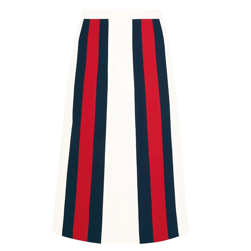 

AEL Street Wear Vintage Women clothing mosaic stripe Hit color skirt pareo oodji vestido mujer 2018 flamingo