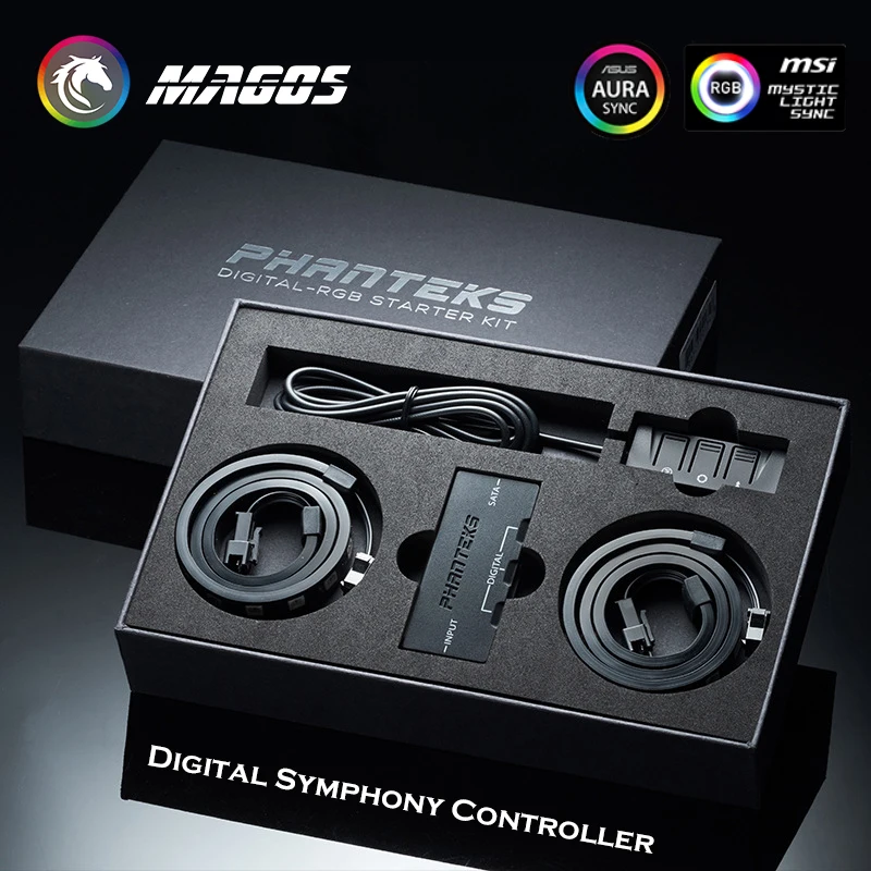 

Набор для начинающих PHANTEKS Digital RGB LED Strip, 1x пульт дистанционного управления и 2X светодиодные ленты, поддержка ASUS/MSI M/B 5V 3PIN SYNC