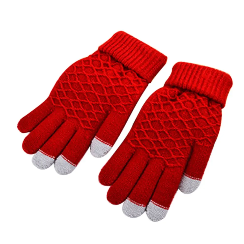 Осенне зимние женские теплые перчатки длина запястья прекрасные Жаккардовые
