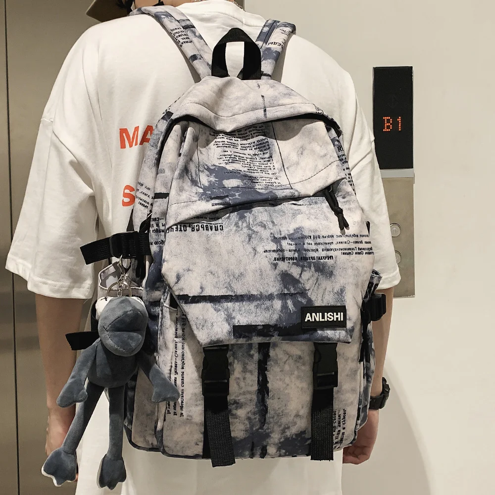 

Ladies Trendy Men Backpack Laptop Book Boy School Bag Female Nylon Fashion Women Backpacks Cool Student Male Bags College Travel