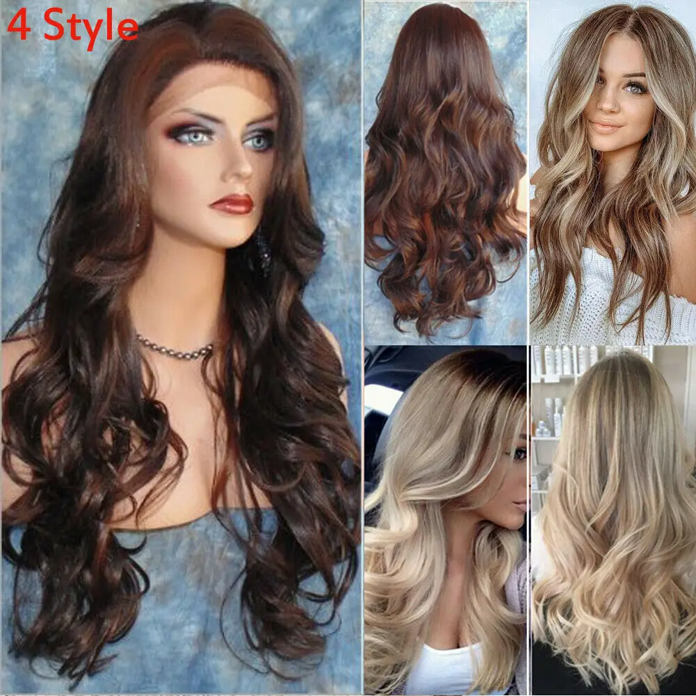 Новинка 2019 модный сексуальный женский длинный коричневый и золотой волнистый