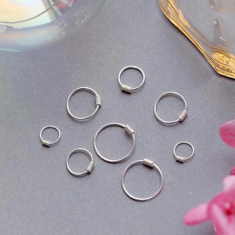 Серьги кольца унисекс из серебра 925 пробы 6 12 мм|Серьги-кольца| |