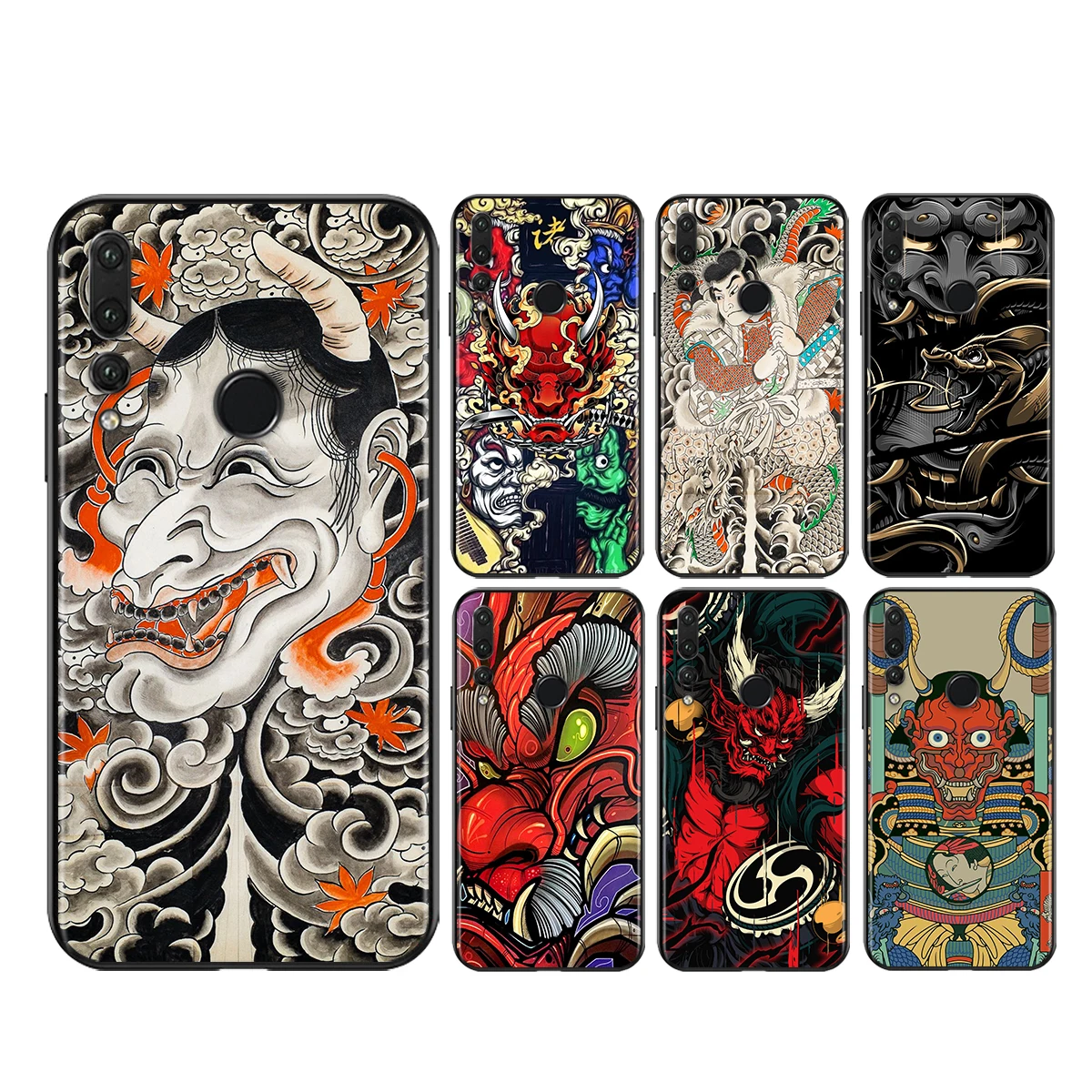 

Japan Samurai Swordsman Silicone Cover For Honor 50 SE V30 30i 30S 30 20S 20E 20 V20 Pro 5G Plus Lite Black Phone Case