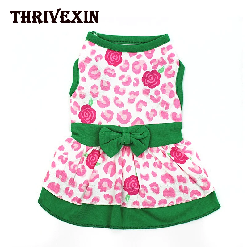 

Puppy Dog Dress Thin Cute Butterfly Floral Print Big Swing Princess Skirt for Small Dog Cat for Summer Dog Clothing Pet Clothes
