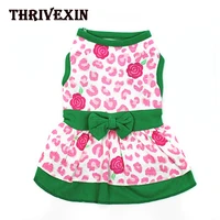 puppy dog dress thin cute butterfly floral print big swing princess skirt for small dog cat for summer dog clothing pet clothes