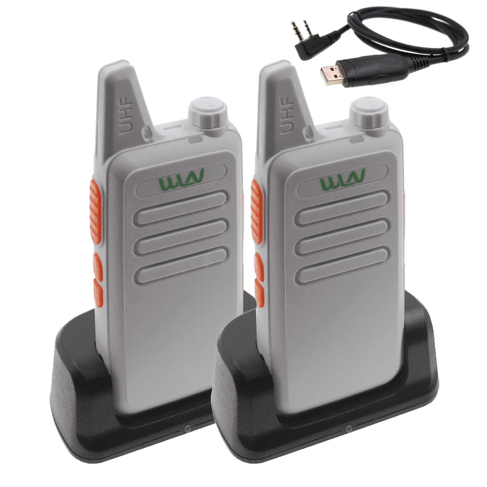 1 cable 2 chargers 2 шт WLN KD-C1 рация UHF 400-470 МГц 16 канальный мини-портативный приемопередатчик радиостанции WLN - Цвет: 1 cable 2 chargers
