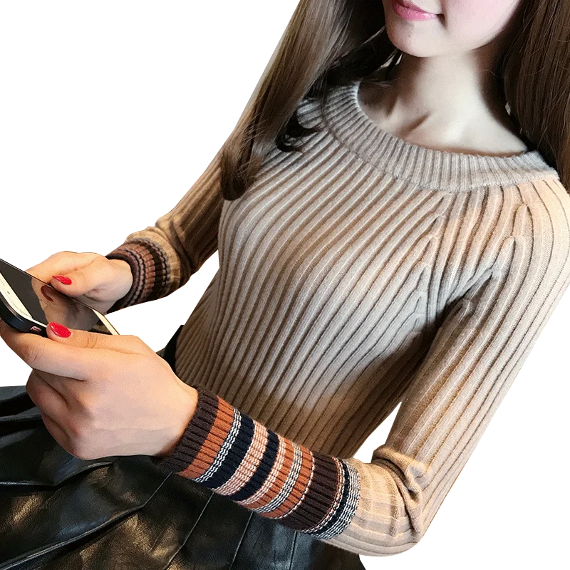 Осень-зима одежда женская 2021 корейский пуловер с воротником &quotхомут&quot в